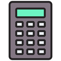 Calculator Flat Outline Icon