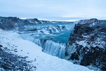 mountain river in winter