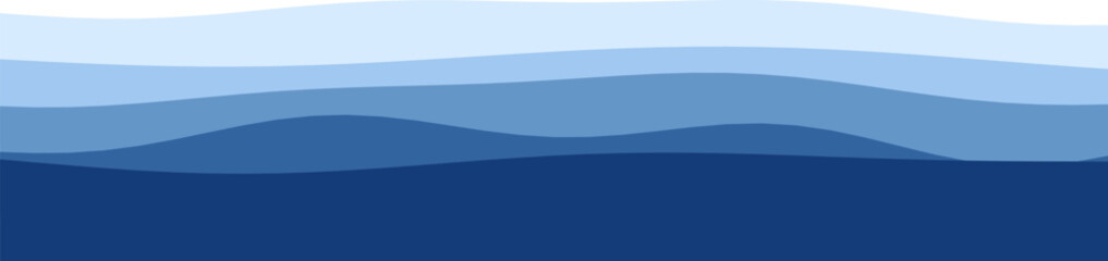 Obraz premium Abstract blue wave layers in gradient design.