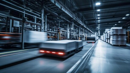 Fototapeta premium Modern Factory Logistics with AI Support for Efficient Operations