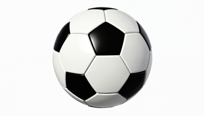 Obraz premium Soccer ball isolated on white background. Football sports equipment with black and white pentagonal panels. Sports game competition concept. Classic soccer ball for competition.
