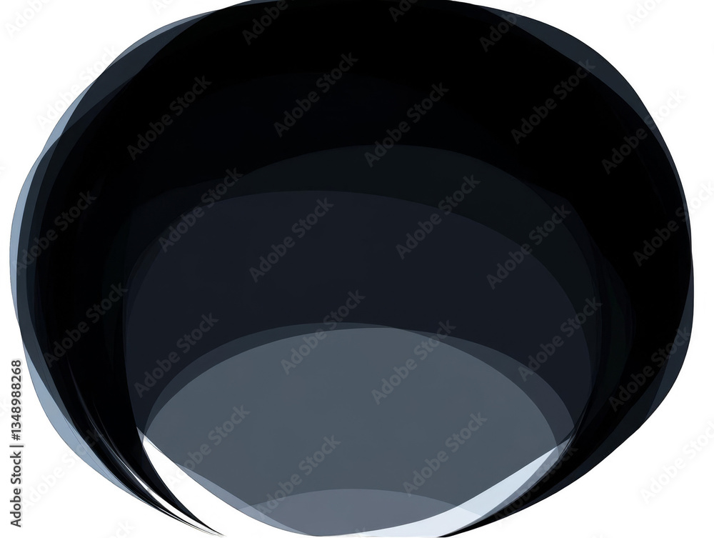 Aufkleber abstract 3d illustration of a dark black circle shape on transparent background with smooth gradient