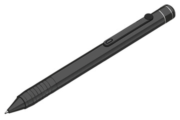 32 Sleek black digital stylus, minimalist design, high-tech drawing tool, matte finish, precision tip, digital art accessory, futuristic pen, ergonomic shape, professional graphics tablet pen, seamles