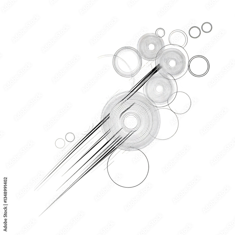 Aufkleber abstract illustration of white shapes on a transparent background displaying geometric designs with 
