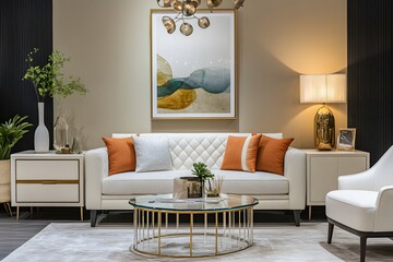 a modern living room interior , Generative AI	