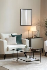 a modern living room interior , Generative AI	