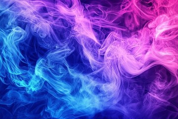 Fototapeta premium Mesmerizing patterns created by neon smoke in an abstract setting.