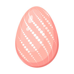 Easter pink coral egg with dotted striped decoration pattern