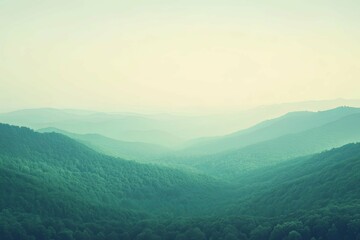 Fototapeta premium Beautiful layers of mountain ranges covered in dense green forests