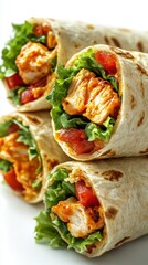 Flavorful chicken wraps with fresh vegetables are perfect for a quick lunch
