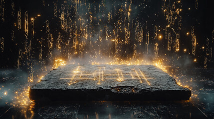 Mystical Stone Table Cinematic fantasy illustration