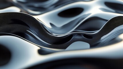 Abstract Black Liquid Wave Background