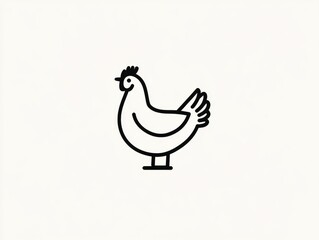 Simple line drawing of a chicken