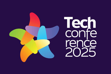 Colorful Star shape for Tech Conference Logo Template