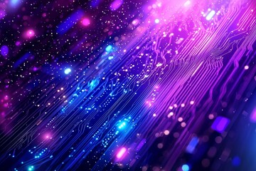 Obraz premium Dive into a vibrant world of circuits that represent the evolution of technology.