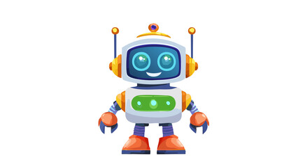 Cute Robot Character isolated on a transparent background