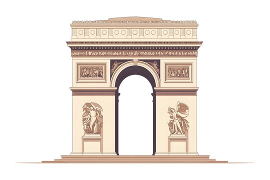 The Arc de Triomphe in a minimalist vector style
