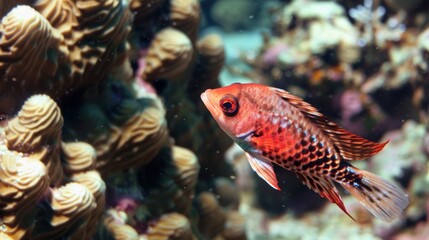 Fototapeta premium Spectacular Aquarium Boasting Stunning Red Fish