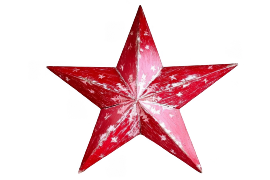Isolated Red Star Decoration Illustration On Transparent Background Isolated Metallic Object Isolated Star Shape Ornament Design Symbol
