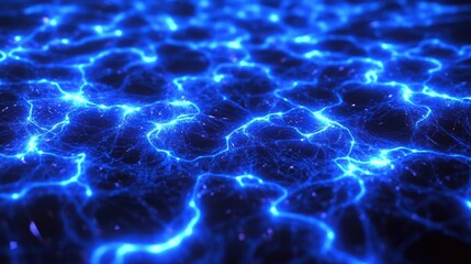 Obraz premium AI-powered deep learning visualization with glowing pathways, Ultra HD, futuristic electric blue cyber grid with sci-fi motion, --ar 16:9 --v 6.1 Job ID: 04f90868-c235-4254-bfe5-de91d5effa19