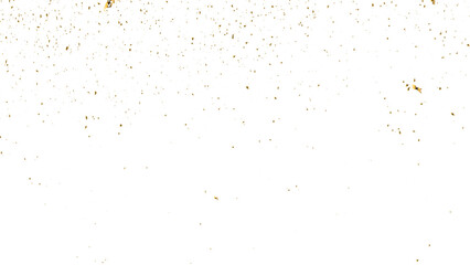 Doted and confetti golden glitter on transparent background. Shiny glittering dust. Gold glitter sparkle confetti that floats down falling. Vector illustration.