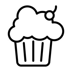Muffin Vector Line Icon Design