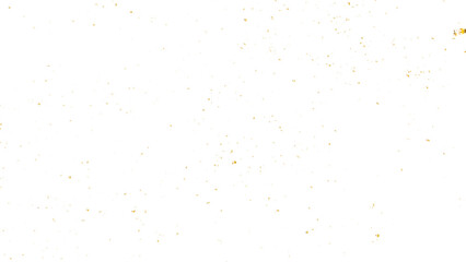 Golden glitter confetti falling down on transparent background. Vector illustration.