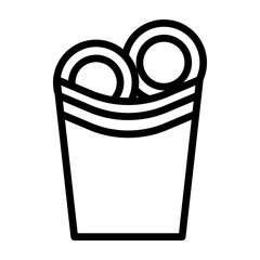 Onion Rings Vector Line Icon Design