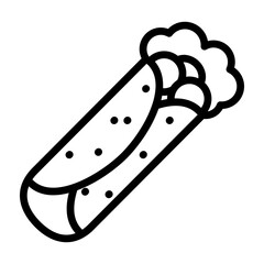 Burrito Vector Line Icon Design