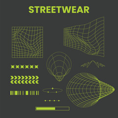 Streetwear Futuristic Element Design Vector Simple For Web Design And T shirt