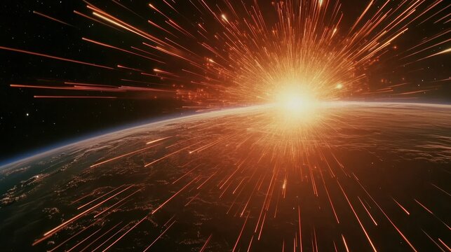 Explosion of light space universe astronomical.