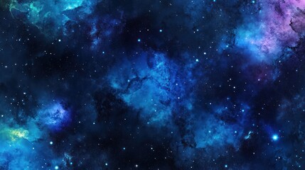 Naklejka premium Cosmic nebula, starscape, galaxy background, space exploration, digital art, website banner