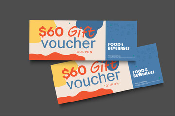 Obraz premium save money gift vouchers coupon ticket template for sale discount offer