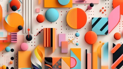 Obraz premium Bold Y2K inspired geometric shapes and patterns, perfect for dynamic and creative design projects.