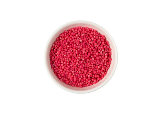 Candy sprinkle pile, round sugar sprinkles, small sweet color confectionery decoration balls