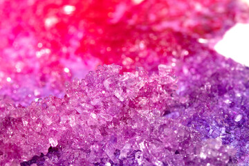 Obraz premium Sugar Sat Crystal Vibrant Shard Close Up Granulated Molecule Confectionery Background