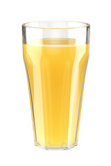 Glass of orange juice on transparent background