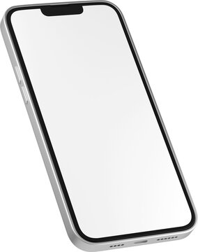 Side view of white phone screen