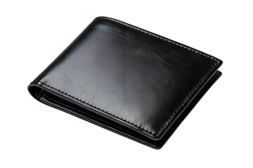 Black wallet isolated on transparent background
