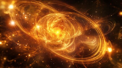 A futuristic visualization of quantum entanglement with glowing energy particles