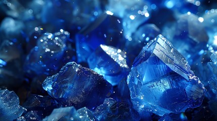 Obraz premium A close up of blue crystals.