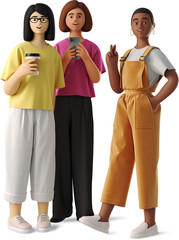 Obraz premium 3D young women taking a selfie
