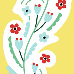 floral background with birds and flowers