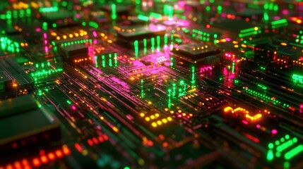 Obraz premium Artificial Intelligence Matrix Processing Real-Time