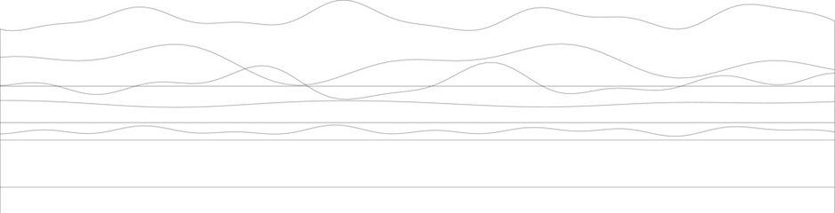 Abstract line art with flowing wave patterns on white background.