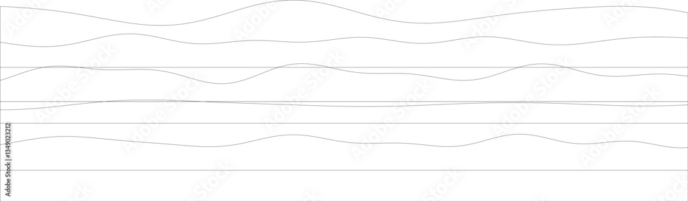 Aufkleber minimalist wavy line patterns with horizontal dividers on white background.