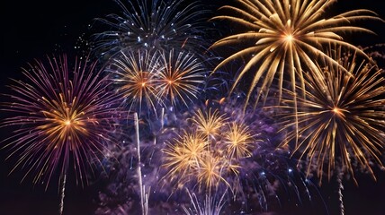 Stunning Fireworks Display at Night - Vibrant Festival Celebration