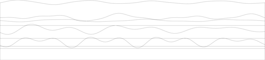 Abstract line art with flowing waves and horizontal lines in minimalist design.