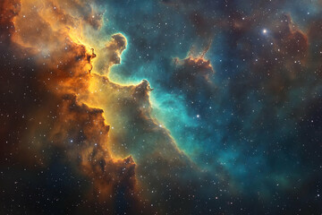 Fototapeta premium Vibrant Colorful Nebula In Deep Space