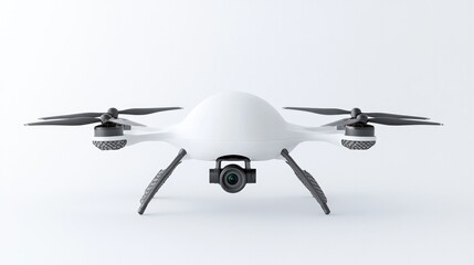Sleek white drone with four propellers, designed for aerial phot